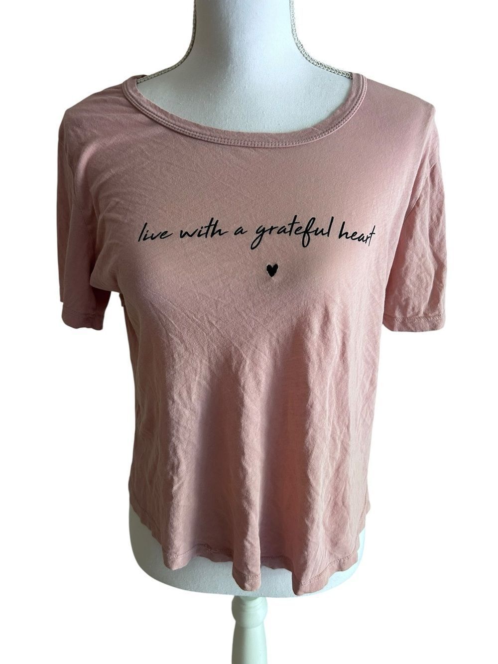 Live With a Grateful Heart Graphic T Top Size Medium hYOUman